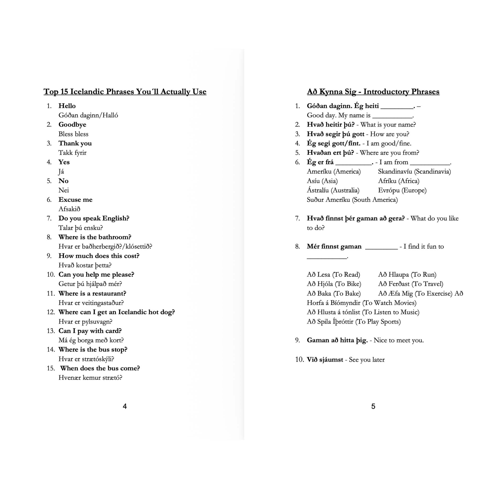 Icelandic for Tourists